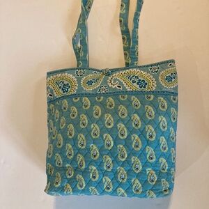 Vera Bradley Bermuda Blue and Green Paisley Tote Handbag- Pre Owned